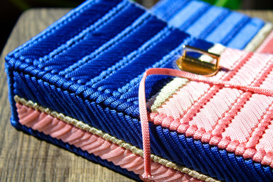 Cobalt & Blush – Cael Collection Handstitched Purse | Limited Edition
