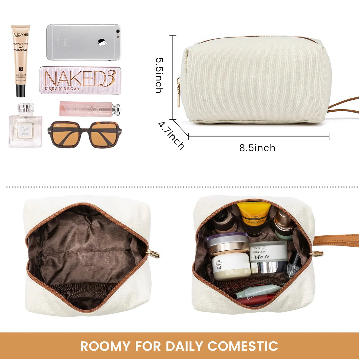 LOVEVOOK Canvas Laptop Tote Bag 15.6 & 17.3 Inches for Women with Clutch Purse, Lightweight Tote Bag with 2 Cup Holder, Purses for Women, Computer Bag for Work, Office, Casual. Tiktokshopbacktoschool