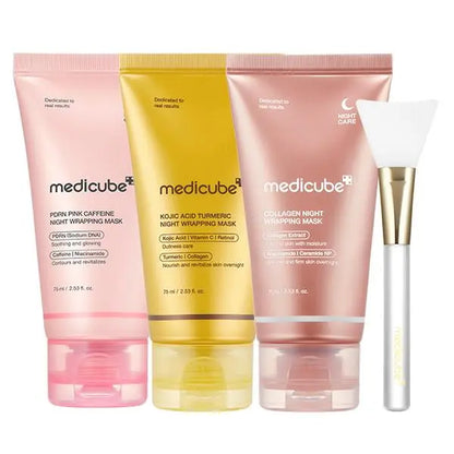 [Medicube] PDRN Pink Caffeine Overnight Wrapping Mask : SLEEP, SHED, and GLOW!