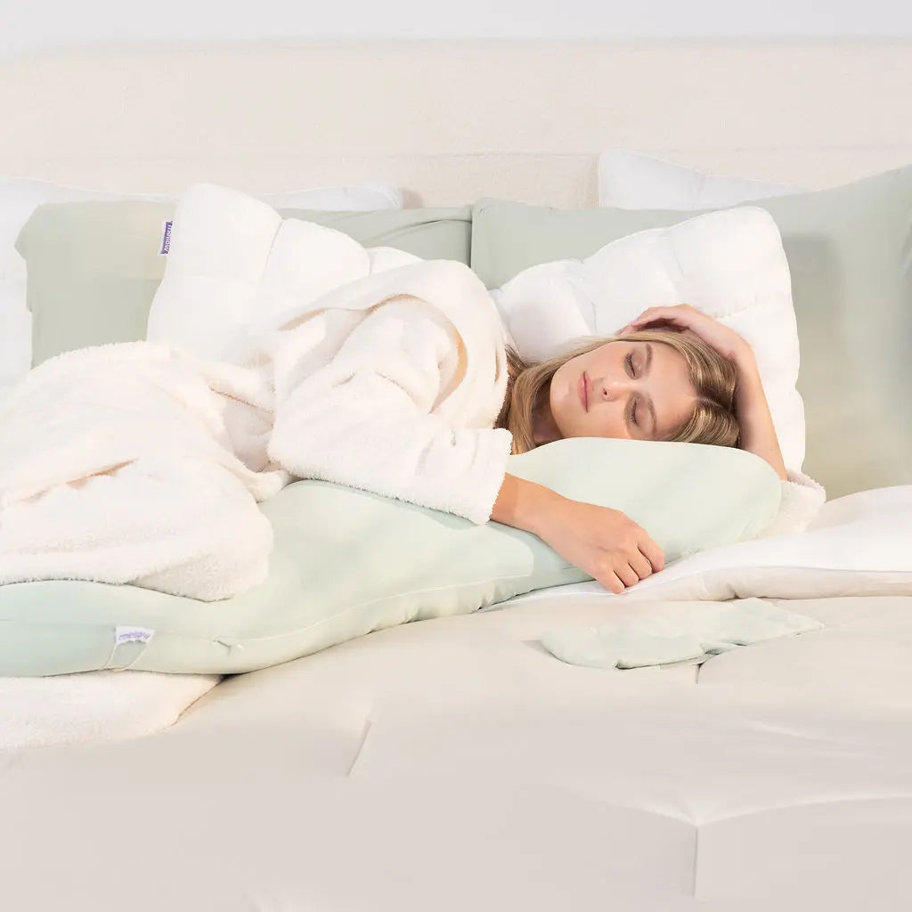 Mellow Sleep | Bodyalign Plus+ Pillow - Full Body Ergonomic Support Pillow for Back, Belly, Hips & Legs, Cooling Side Sleeper Pillow for Pregnancy, Maternity & Body Pain Relief