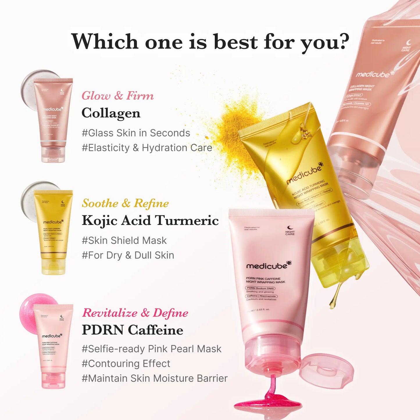 [Medicube] PDRN Pink Caffeine Overnight Wrapping Mask : SLEEP, SHED, and GLOW!