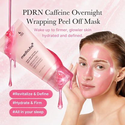 [Medicube] PDRN Pink Caffeine Overnight Wrapping Mask : SLEEP, SHED, and GLOW!