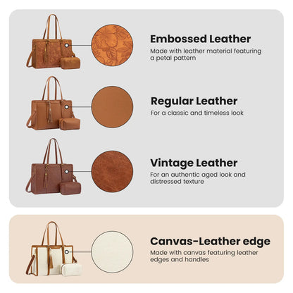 LOVEVOOK Canvas Laptop Tote Bag 15.6 & 17.3 Inches for Women with Clutch Purse, Lightweight Tote Bag with 2 Cup Holder, Purses for Women, Computer Bag for Work, Office, Casual. Tiktokshopbacktoschool
