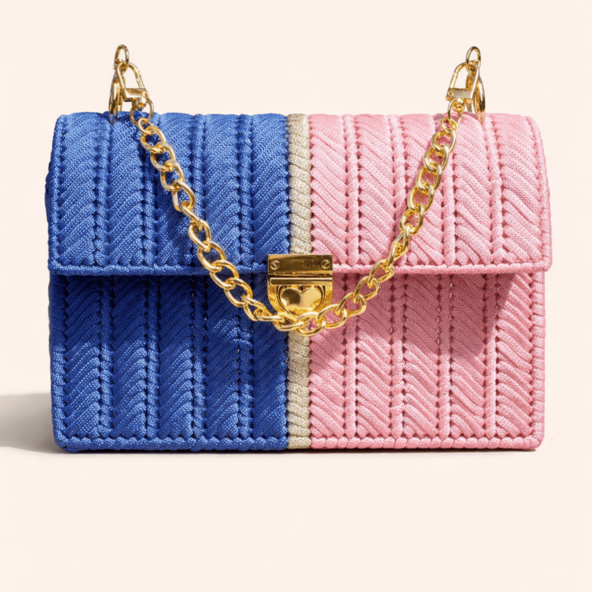 Cobalt & Blush – Cael Collection Handstitched Purse | Limited Edition