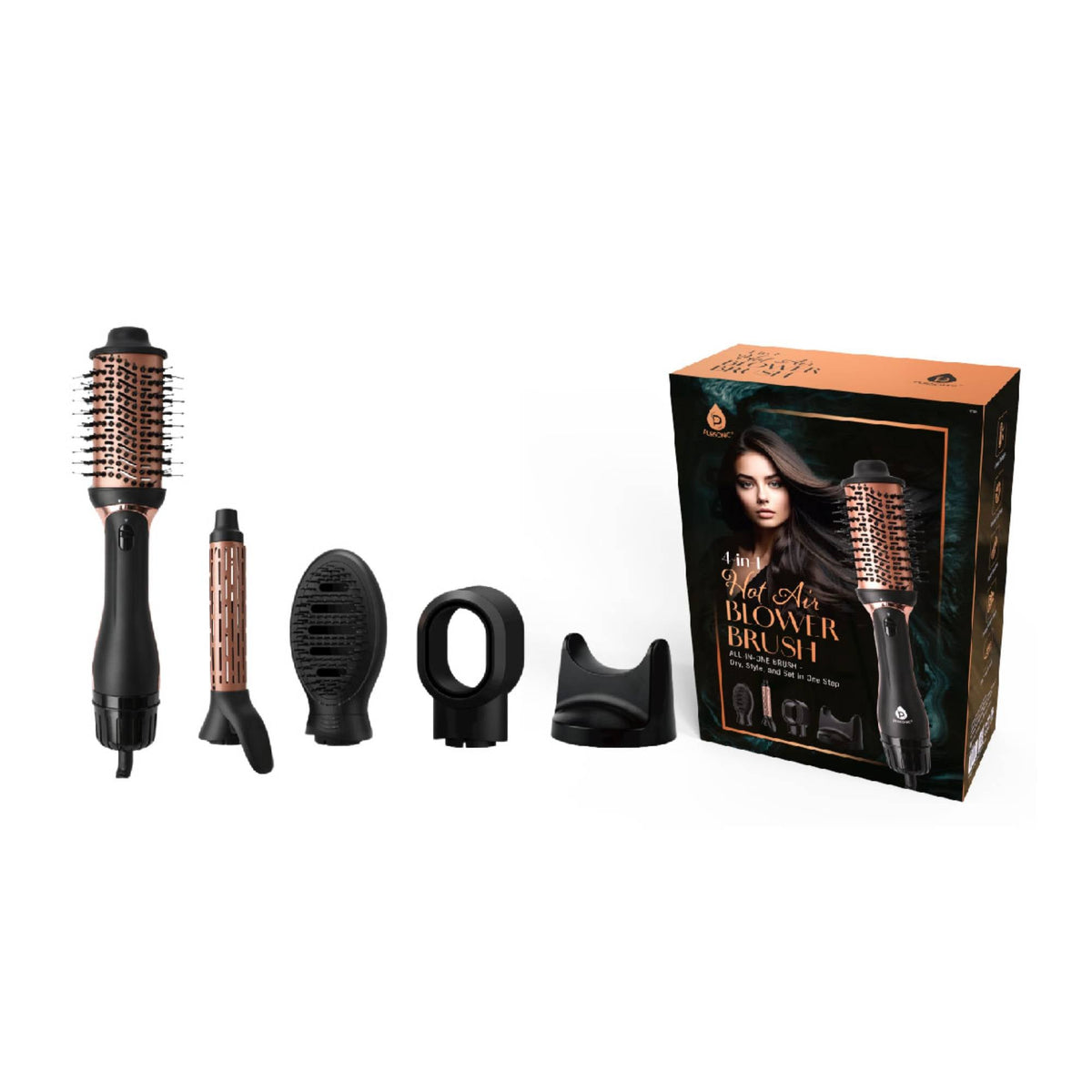 Hair Wellness Duo – Hot Air Blower Brush & LED Scalp Therapy Brush Set