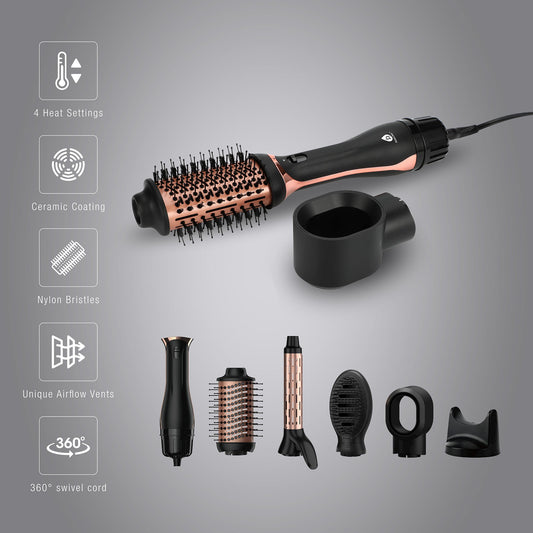 Hair Wellness Duo – Hot Air Blower Brush & LED Scalp Therapy Brush Set