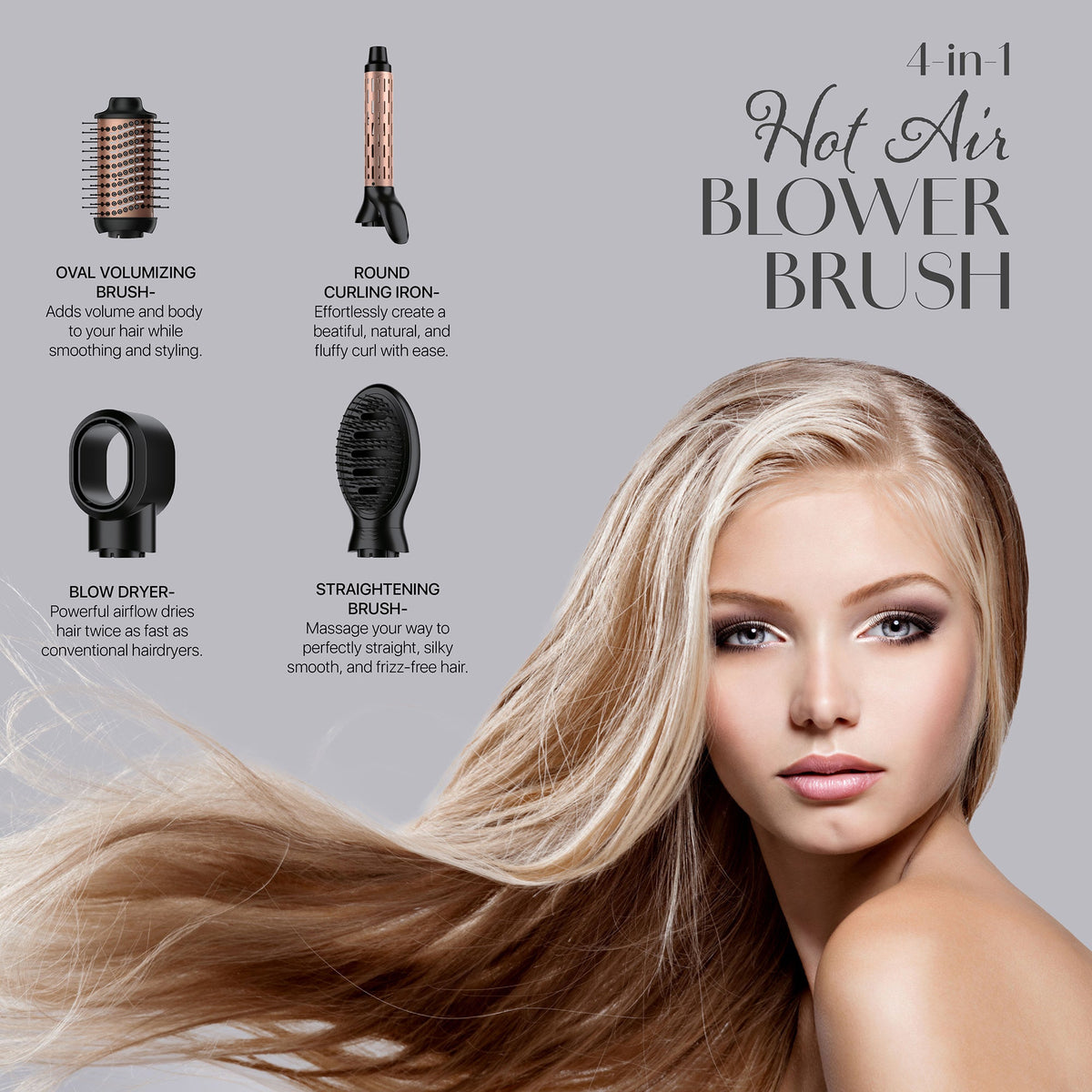 Hair Wellness Duo – Hot Air Blower Brush & LED Scalp Therapy Brush Set