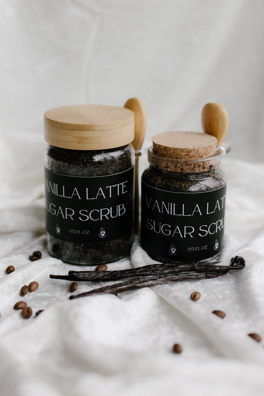 Vanilla Latte Sugar Scrub – 16 oz | Organic Coffee Body Scrub