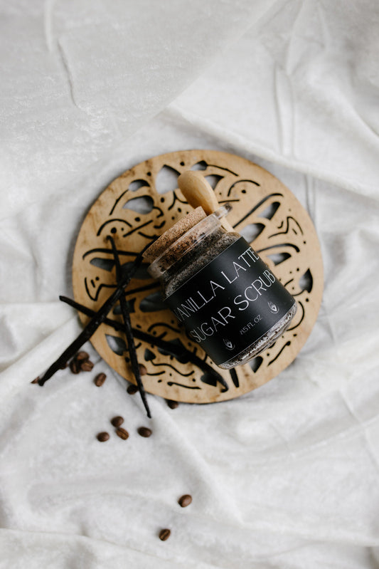 Vanilla Latte Sugar Scrub – 8.5 oz | Organic Coffee Body Scrub