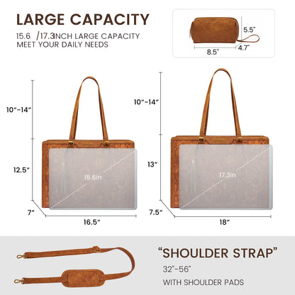 LOVEVOOK Canvas Laptop Tote Bag 15.6 & 17.3 Inches for Women with Clutch Purse, Lightweight Tote Bag with 2 Cup Holder, Purses for Women, Computer Bag for Work, Office, Casual. Tiktokshopbacktoschool
