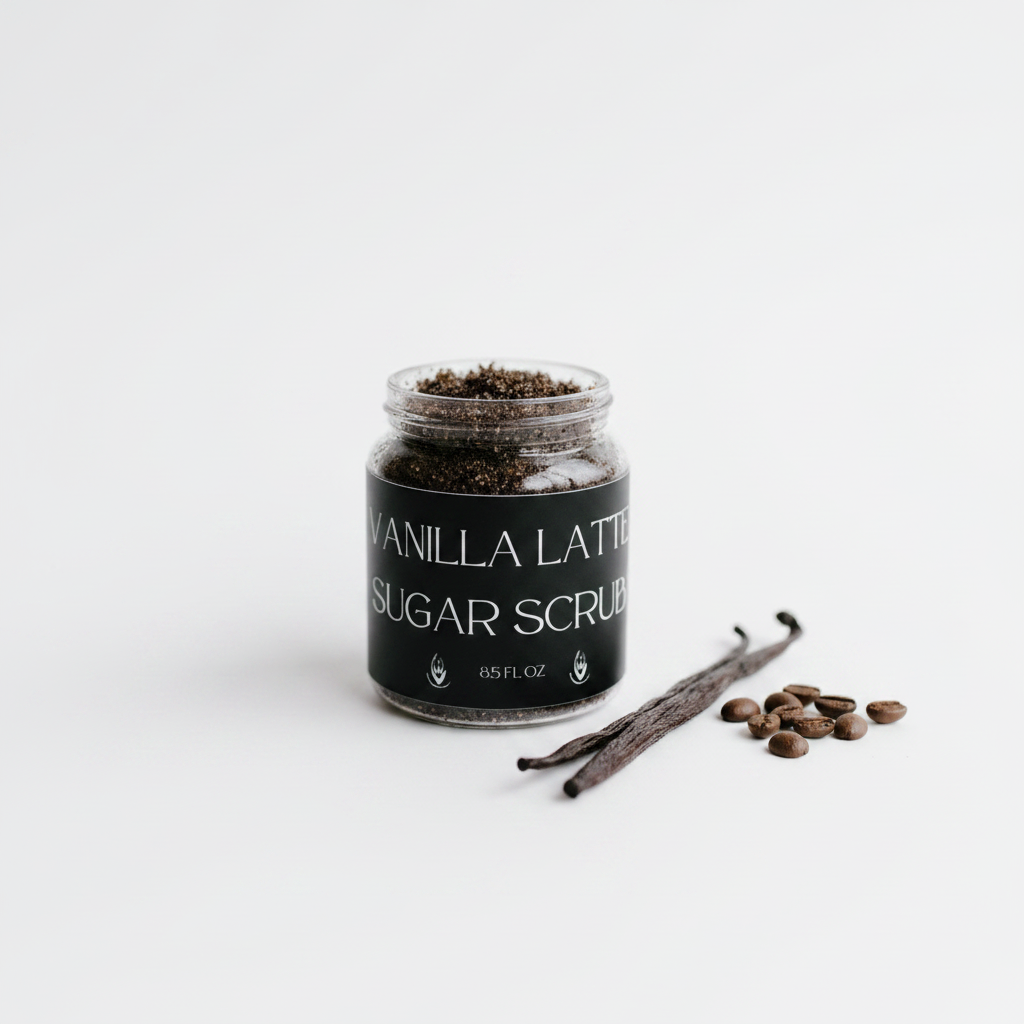 Vanilla Latte Sugar Scrub – 16 oz | Organic Coffee Body Scrub